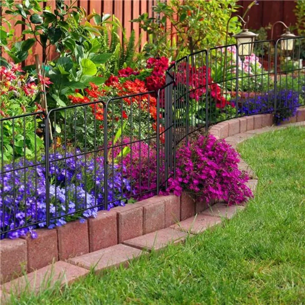 Decorative Garden Fence 10 Pack, 10ft (L) x 24in (H) No Dig Rustproof Metal Wire
